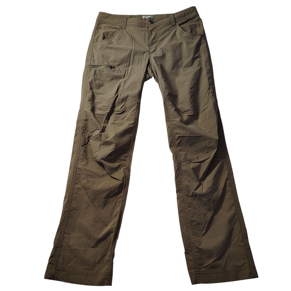 Marmot Men's Nylon Pants size 32x31 Tan Zipper Tech‎ Pocket Stretch Trail Hiking
